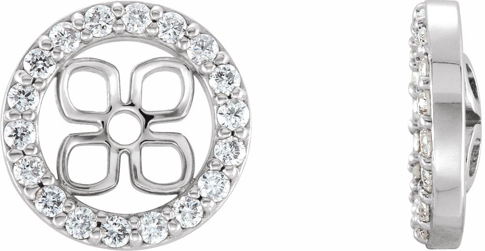 14K White Gold 8 mm ID 3/8 CTW Lab-Grown Diamond Earring Jackets
