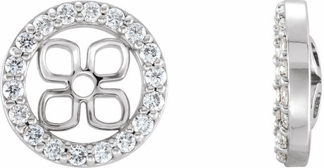 14K White Gold 6 mm ID 1/6 CTW Natural Diamond Earring Jackets