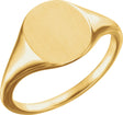14K Yellow Gold 10x8 mm Oval Signet Ring