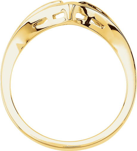 14K Yellow V Ring