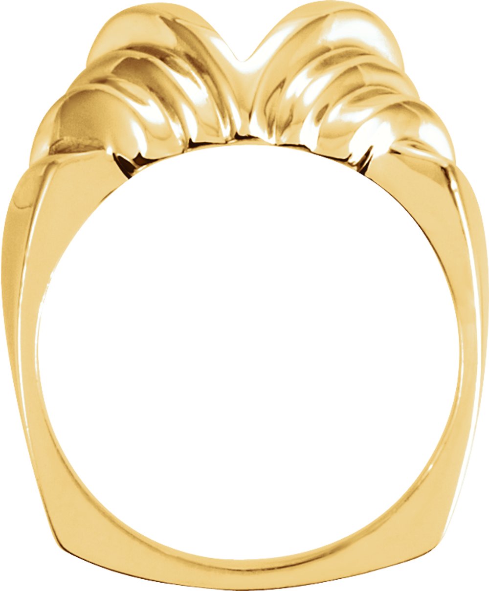 14K Yellow Freeform V Ring