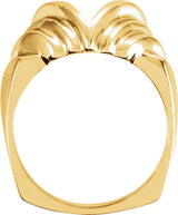 14K Yellow Freeform V Ring