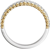 14K White/Yellow 1/5 CTW Natural Diamond Beaded Ring
