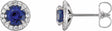 14K White 5 mm Lab-Grown Blue Sapphire & 1/8 CTW Natural Diamond Earrings