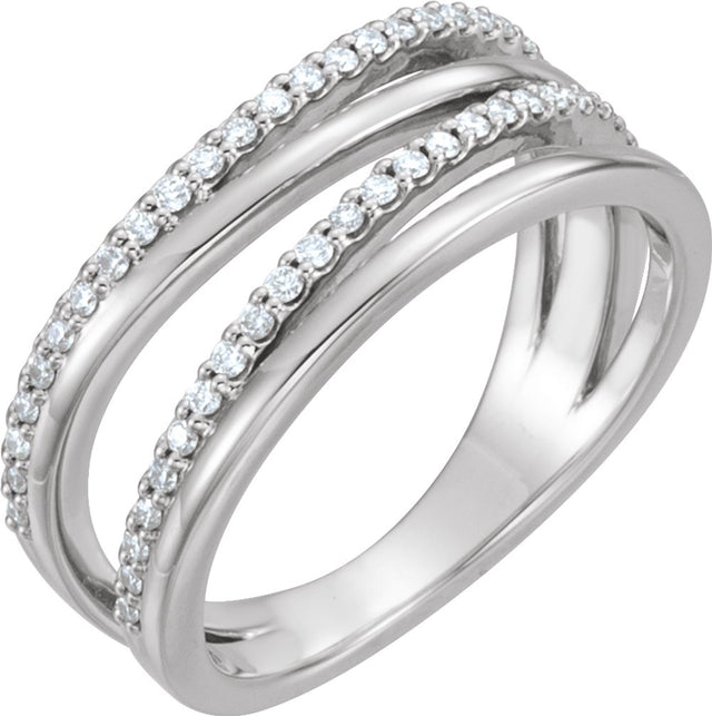 14K White 1/4 CTW Natural Diamond Ring