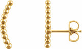 14K Yellow Beaded Ear Climbers