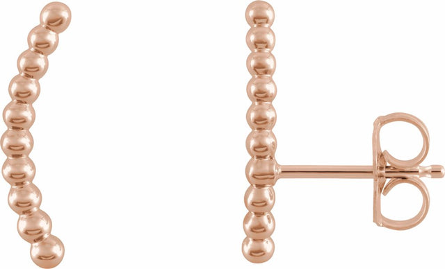 14K Rose Beaded Ear Climbers