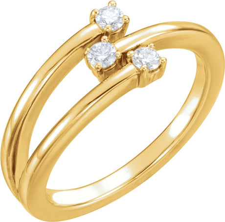 14K Yellow Gold 1/5 CTW Natural Diamond 
Bypass Ring