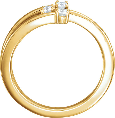 14K Yellow Gold 1/5 CTW Natural Diamond 
Bypass Ring