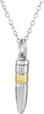 Sterling Silver 14K Yellow Gold-Plated Bullet Ash Holder 18" Necklace