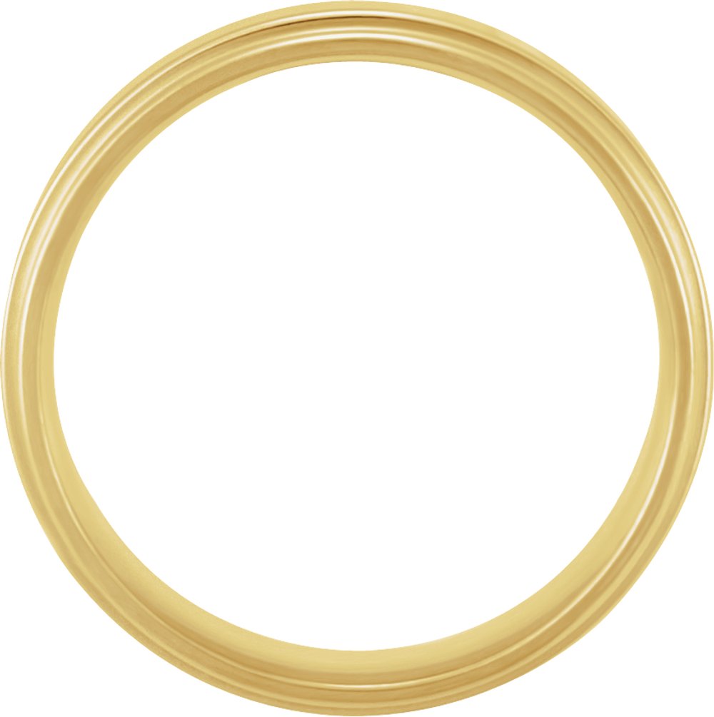 14K Yellow Gold Inlay 7.5 mm Comfort-Fit Flat Band Size 9.5