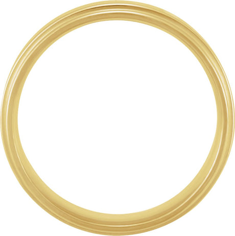 14K Yellow Gold Inlay 7.5 mm Comfort-Fit Flat Band Size 9.5
