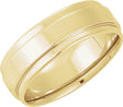 10K Yellow Gold Inlay 6 mm Comfort-Fit Flat Band Size 12