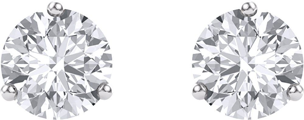 14K White 5 mm Round Forever One™ Lab-Grown Colorless Moissanite Earrings