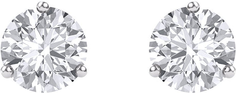 14K White 5 mm Round Forever One™ Lab-Grown Colorless Moissanite Earrings