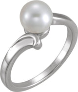 Sterling Silver Cultured White Freshwater Pearl Ring