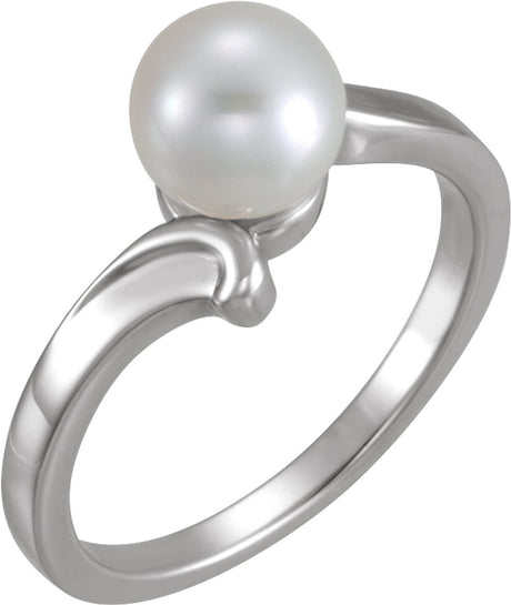 Sterling Silver Cultured White Freshwater Pearl Ring