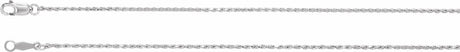 14K White Gold 1 mm Diamond-Cut Rope 24" Chain