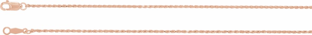 14K Rose Gold 1 mm Diamond-Cut Rope 24" Chain