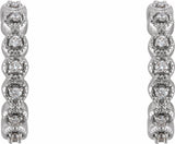 14K White 1/8 CTW Natural Diamond 15.1 mm Hoop Earrings