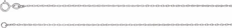 10K White Gold 1 mm Rope 18" Chain