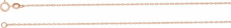 14K Rose 1 mm Rope 20" Chain