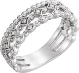 14K White Gold 1/8 CTW Natural Diamond Stackable Ring
