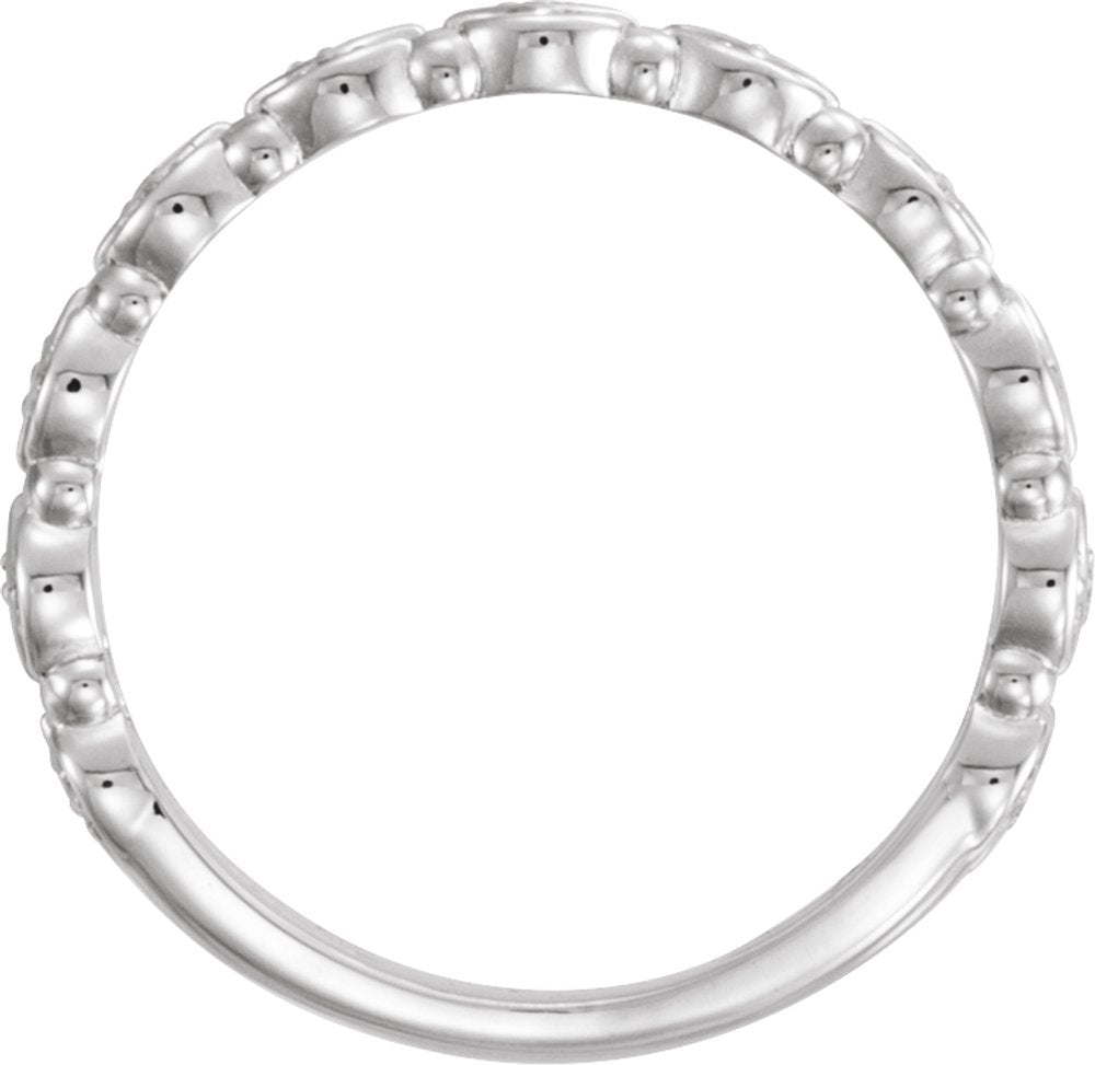 14K White Gold 1/8 CTW Natural Diamond Stackable Ring