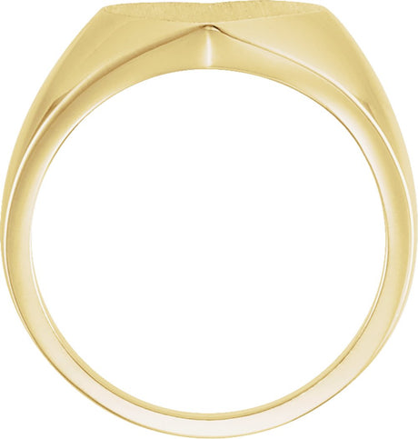 14K Yellow Gold Heart Signet Ring