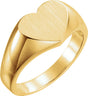 14K Yellow Gold Heart Signet Ring