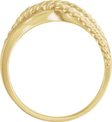 14K Yellow Rope Criss-Cross Ring