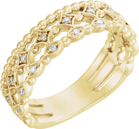 14K Yellow Gold 1/8 CTW Natural Diamond Stackable Ring