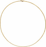 14K Yellow 1.5 mm Rope 18" Chain