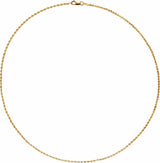 14K Yellow Gold 1.5 mm Rope 16" Chain