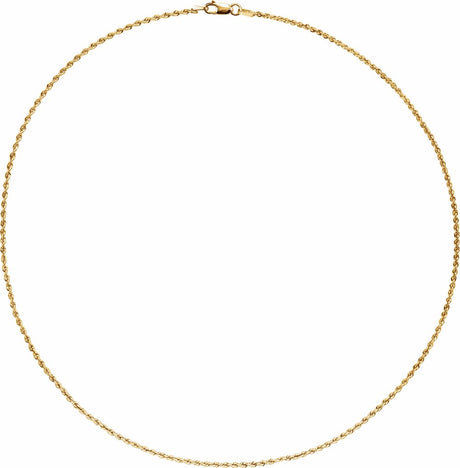 14K Yellow Gold 1.5 mm Rope 16" Chain
