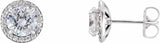 Platinum 5/8 CTW Natural Diamond Halo-Style Earrings