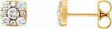 14K Yellow 1/2 CTW Natural Diamond Cluster Earrings