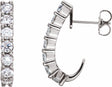 14K White Gold 1 1/4 CTW Lab-Grown Diamond J-Hoop Earrings