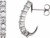 14K White Gold 1 1/4 CTW Lab-Grown Diamond J-Hoop Earrings