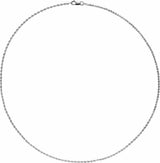 14K White Gold 1.5 mm Rope 20" Chain