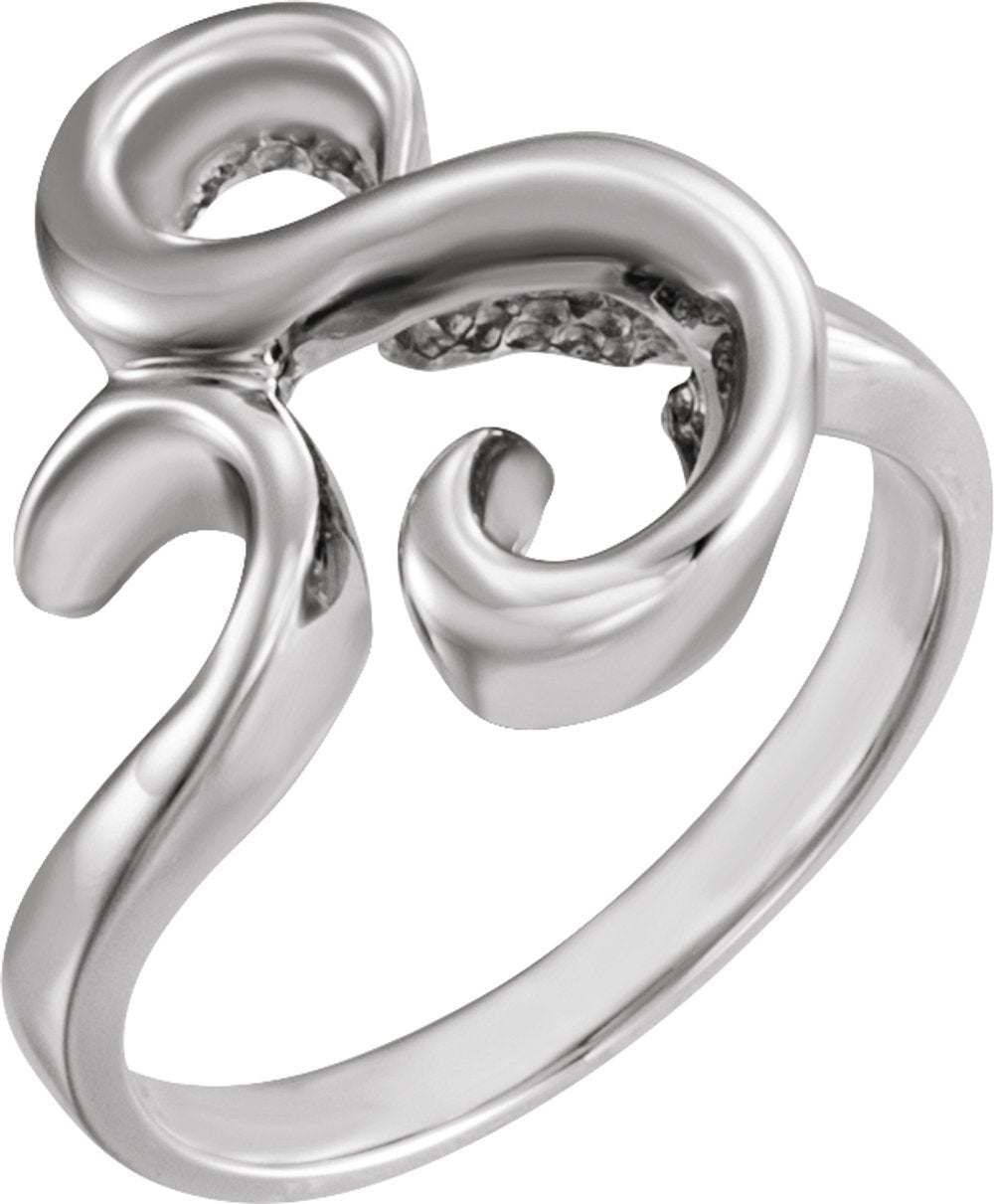 14K White Freeform Ring