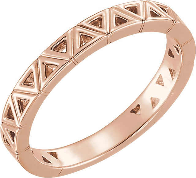 14K Rose Stackable Geometric Ring