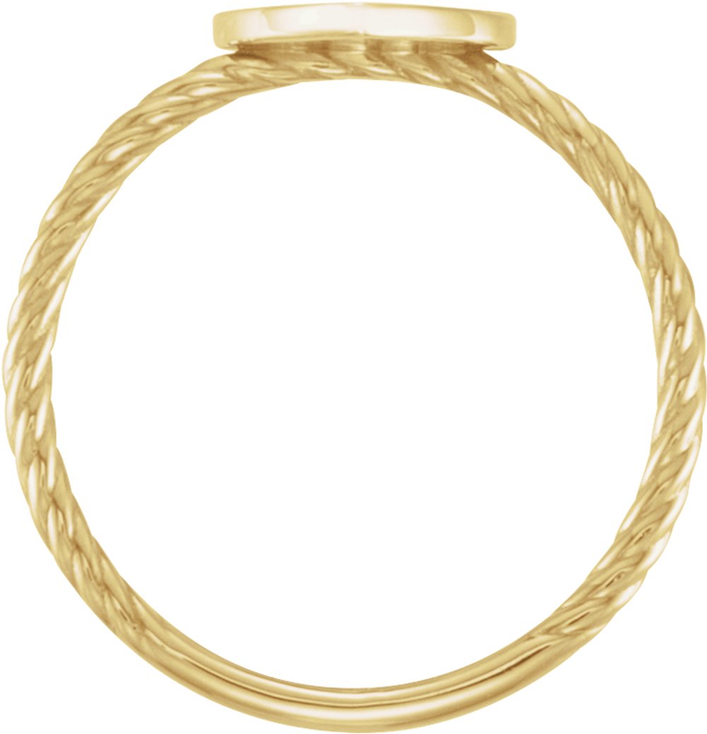 14K Yellow Be Posh® Engravable Rope Signet Ring