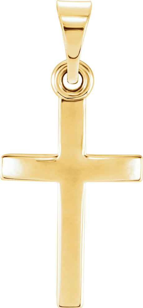 14K Yellow 15.2x7.3 mm Cross Pendant