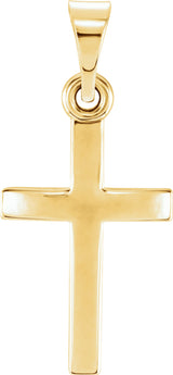 10K Yellow 17x11.5 mm Cross Pendant 