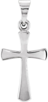 14K White Cross Pendant