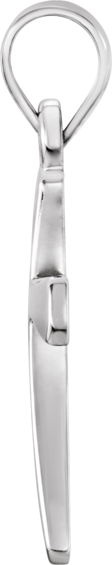 14K White Gold Cross Pendant