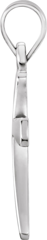 14K White Gold Cross Pendant