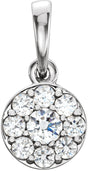 14K White Gold 1/4 CTW Natural Diamond Cluster Pendant