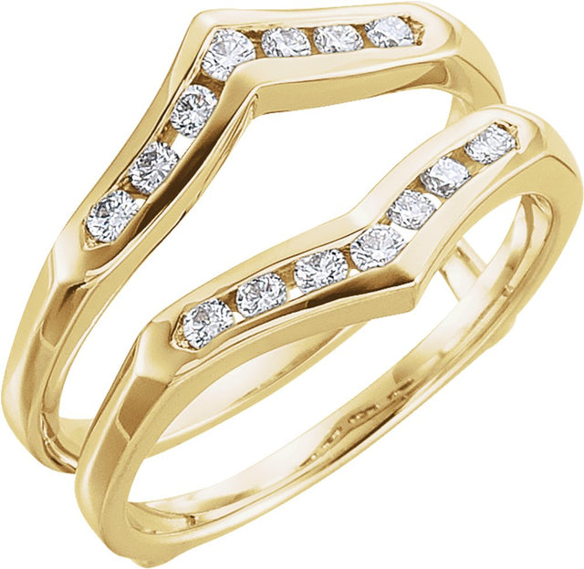 14K Yellow 1/4 CTW Natural Diamond Ring Guard 